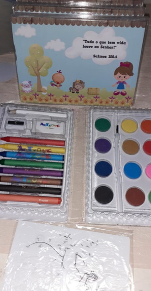 Estojo de Pintura Aquarela Fazendinha Rosa - Imagem 2