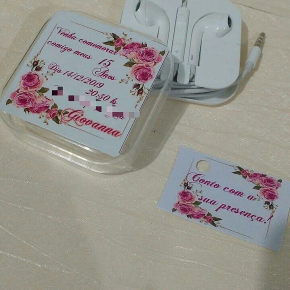 Fone de ouvido convite Personalizado 15 anos - Imagem 2