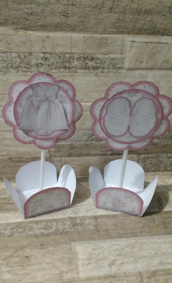 Forminha para doce com toper chá de bebê menina - Imagem 4