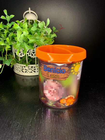 Porta Lápis em Acrílico Personalizado Dinossauro Baby - Imagem 2
