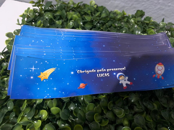 30 Rotulo Adesivo para Água Personalizado Astronauta