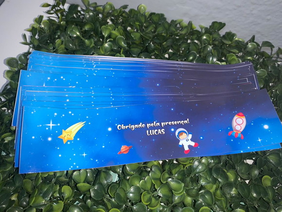 30 Rotulo Adesivo para Água Personalizado Astronauta - Imagem 2