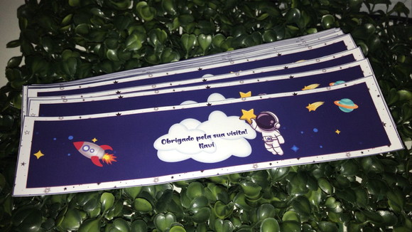 30 Rotulo Adesivo para Água Personalizado Astronauta - Imagem 3