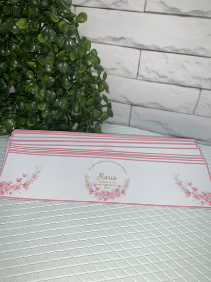 30 Rotulo Adesivo para Água Personalizado Maternidade Menina
