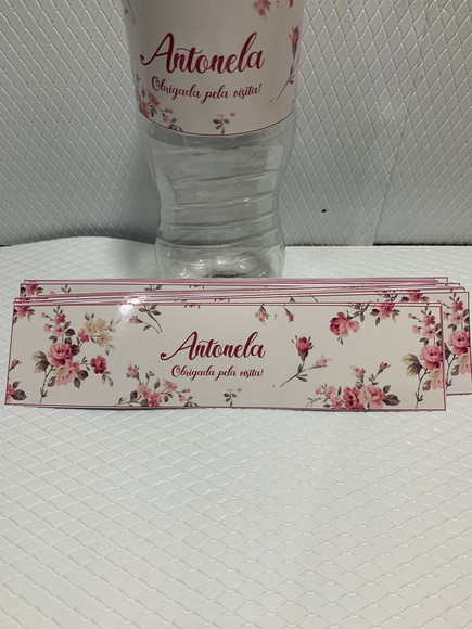 30 Rotulo Adesivo para Água Personalizado Maternidade Menina