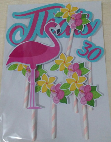Topo de Bolo Flamingo 3d - Imagem 3