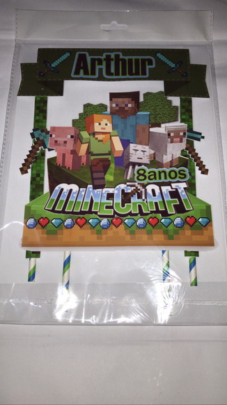 Topo de Bolo Manicraft 3d - Imagem 2