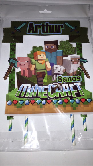 Topo de Bolo Manicraft 3d - Imagem 3