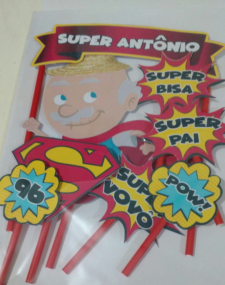 Topo de Bolo Super Vovô 3d - Imagem 2