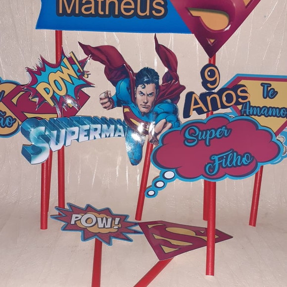 Topo de Bolo Superman 3d - Imagem 3