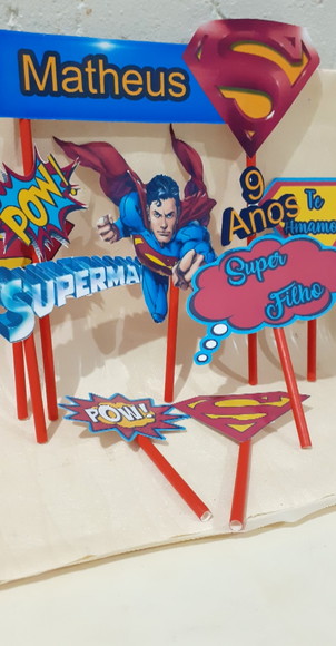 Topo de Bolo Superman 3d - Imagem 5