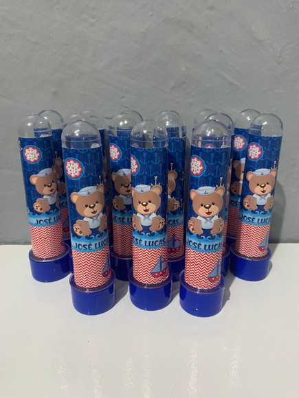 Tubetes Acrílico Personalizado Ursinho Marinheiro - Imagem 2