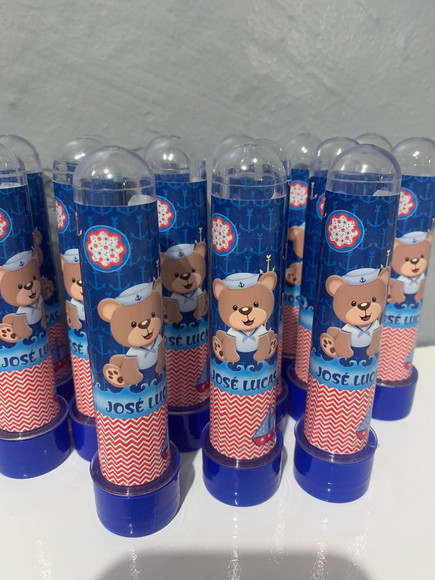 Tubetes Acrílico Personalizado Ursinho Marinheiro - Imagem 3