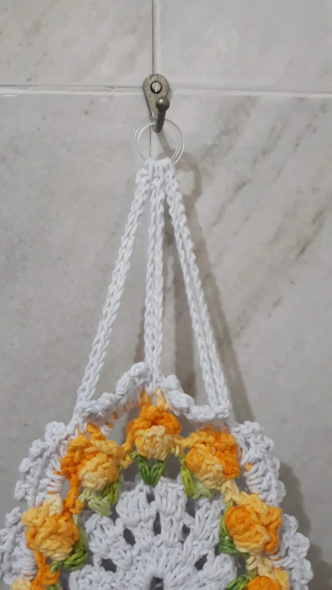 Porta Papel Higiênico Crochê Tulipas - 3 Rolos - Imagem 2