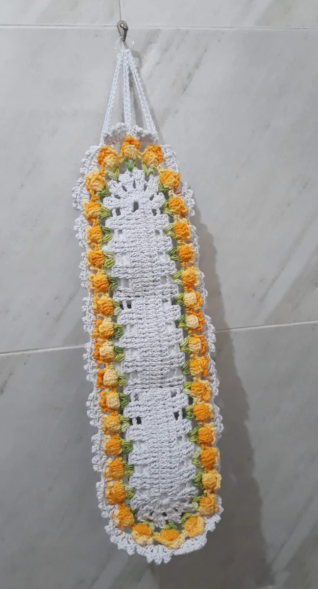 Porta Papel Higiênico Crochê Tulipas - 3 Rolos - Imagem 7