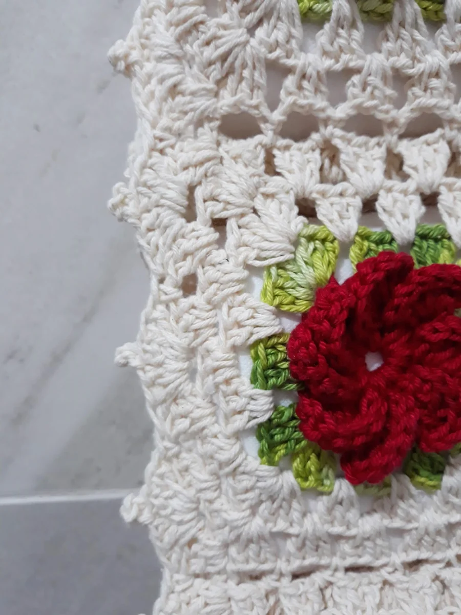 Porta Papel Higiênico em Crochê Flor - 3 Rolos - Imagem 8