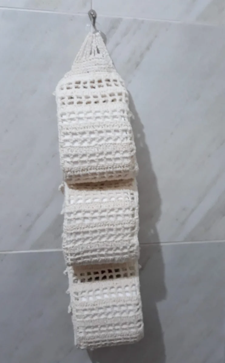 Porta Papel Higiênico em Crochê Flor - 3 Rolos - Imagem 2