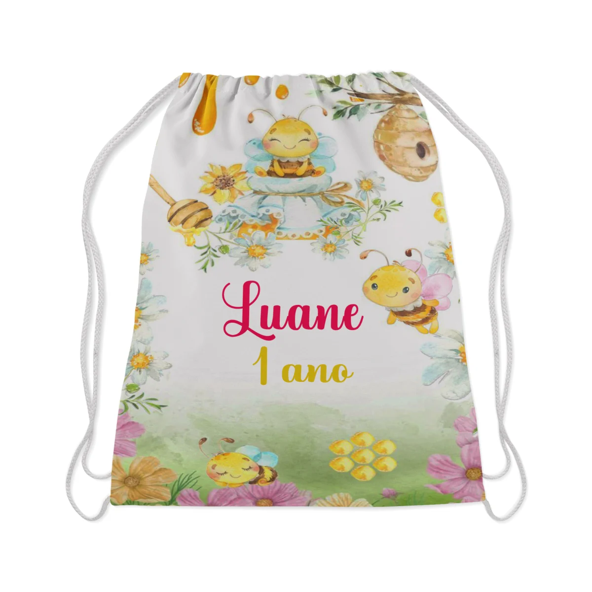 Mochilinha Personalizada para lembrancinhas Tema Abelhinhas - Imagem 1
