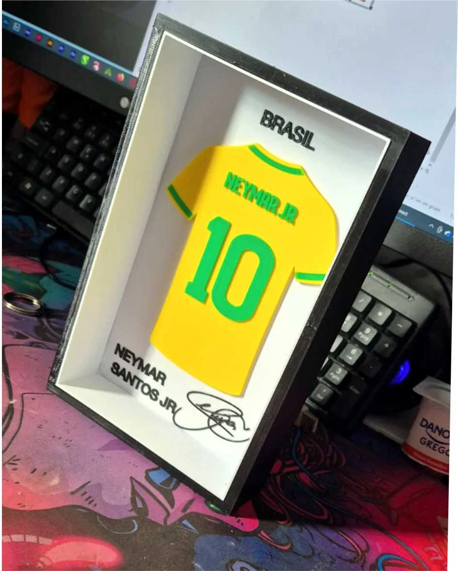 Quadro Camisa de Futebol 3D Decorativo – Presente para Fãs de Futebol | Shadow Box - Imagem 2