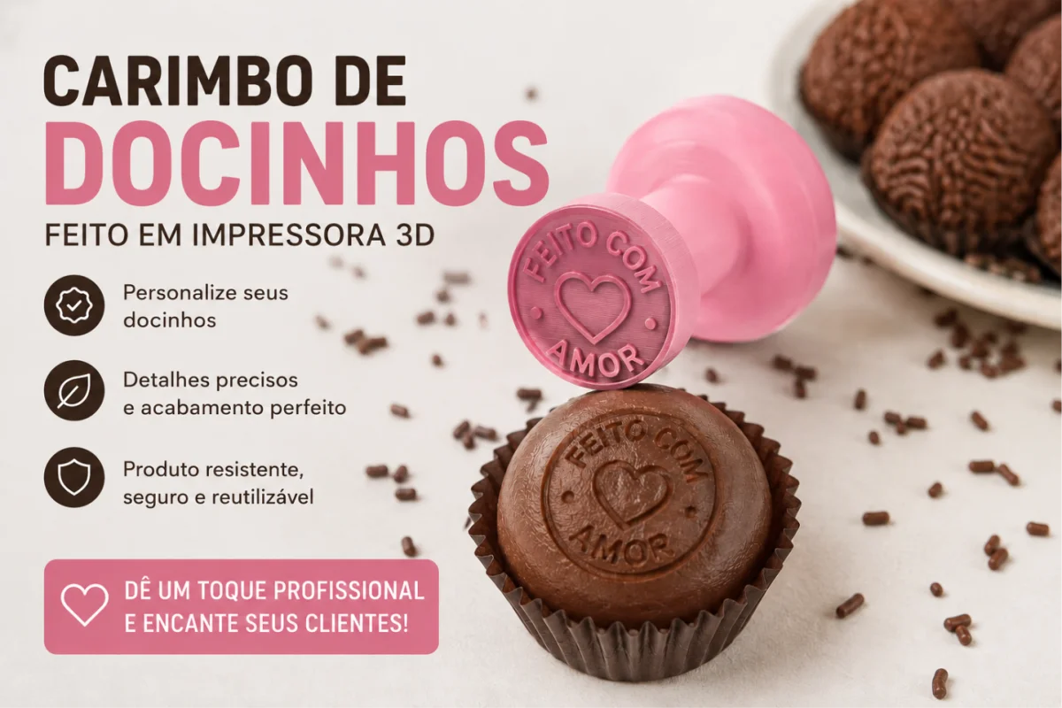 Carimbo para Doces Personalizado em Impressora 3D | Sua Logo no Doce - Imagem 1