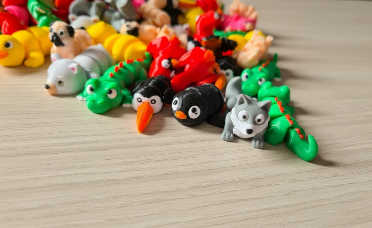 Kit Mini Animais Articulados 3D - Bonecos Colecionáveis - Imagem 2