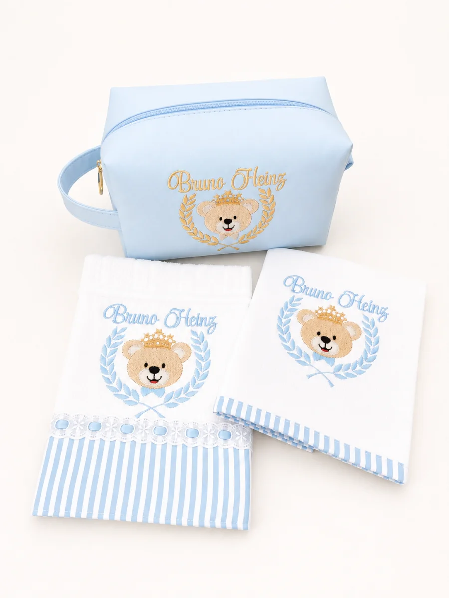 Kit Infantil Bordado - Tema Ursinho Princípe