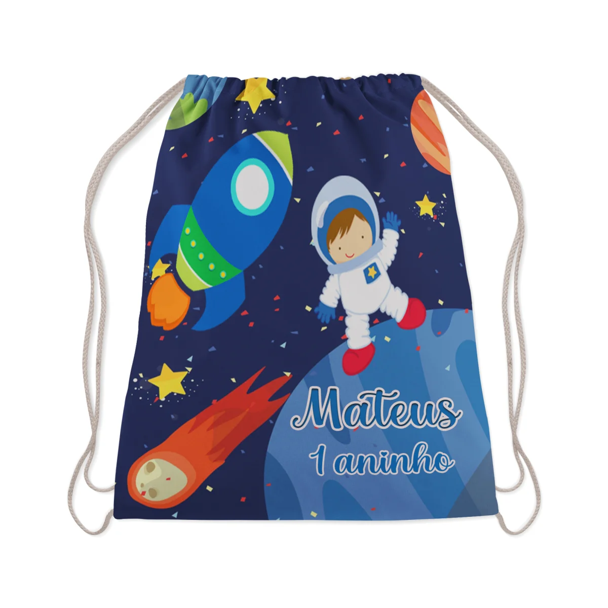 Mochilinha Personalizada do Astronauta para lembrancinhas de Aniversário - Imagem 2