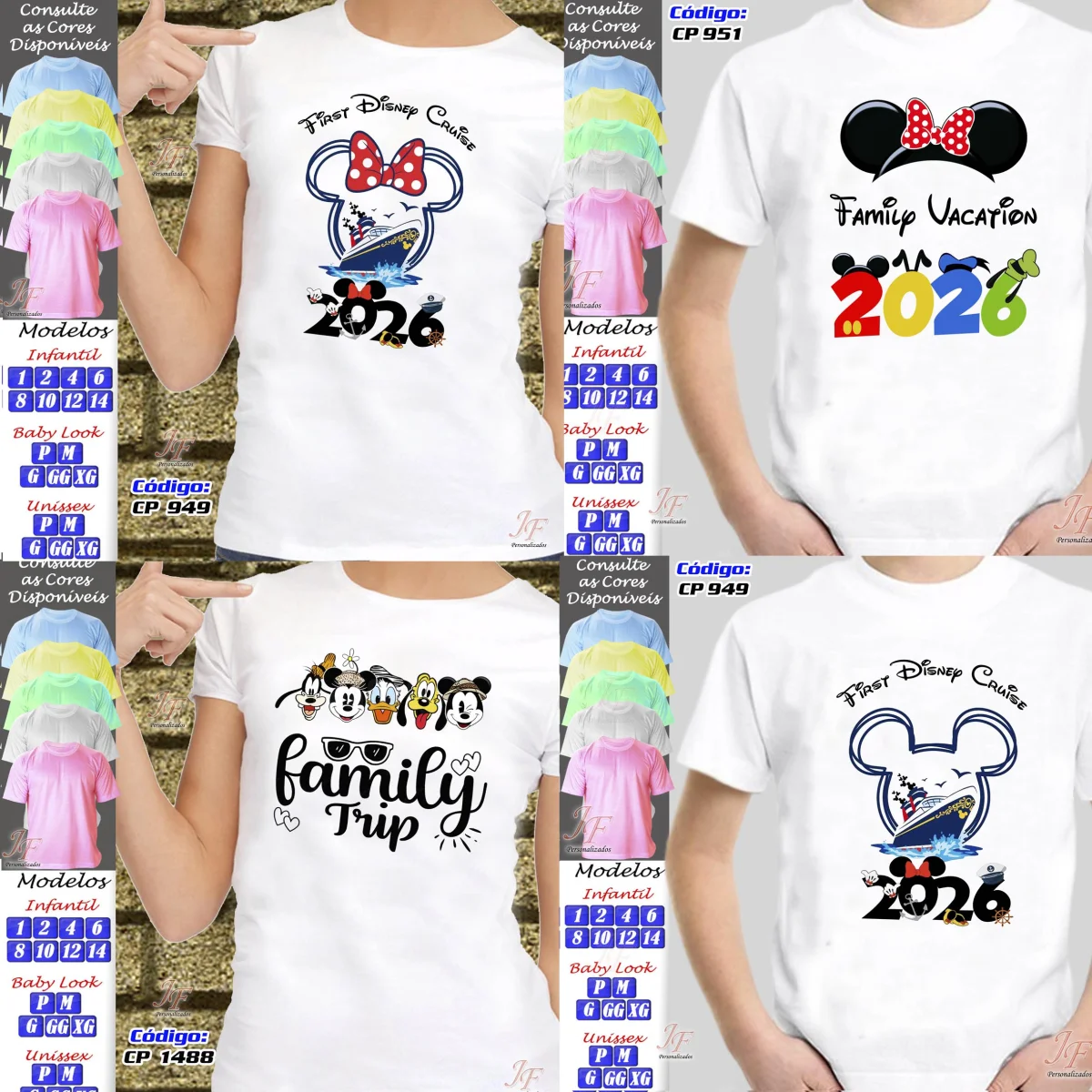 Camisetas Personalizadas Viagem em Família | 03 Unidades | Trip Vacation Disney - Imagem 3