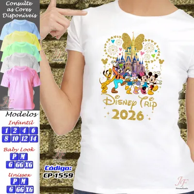 Camisetas Personalizadas Viagem em Família | 02 Unidades | Trip Vacation Disney