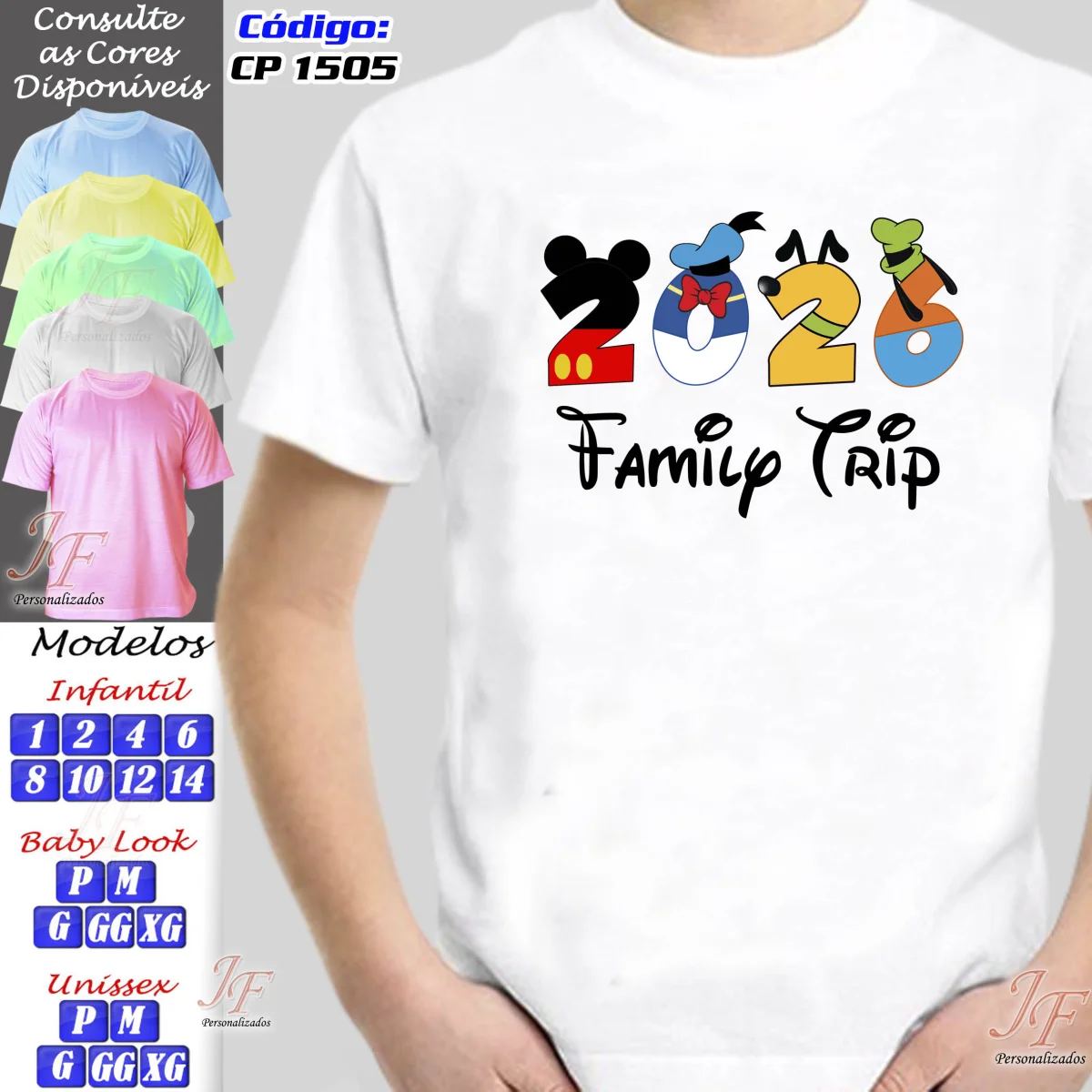 Camisetas Personalizadas Viagem em Família | 07 Unidades | Trip Vacation Disney - Imagem 1