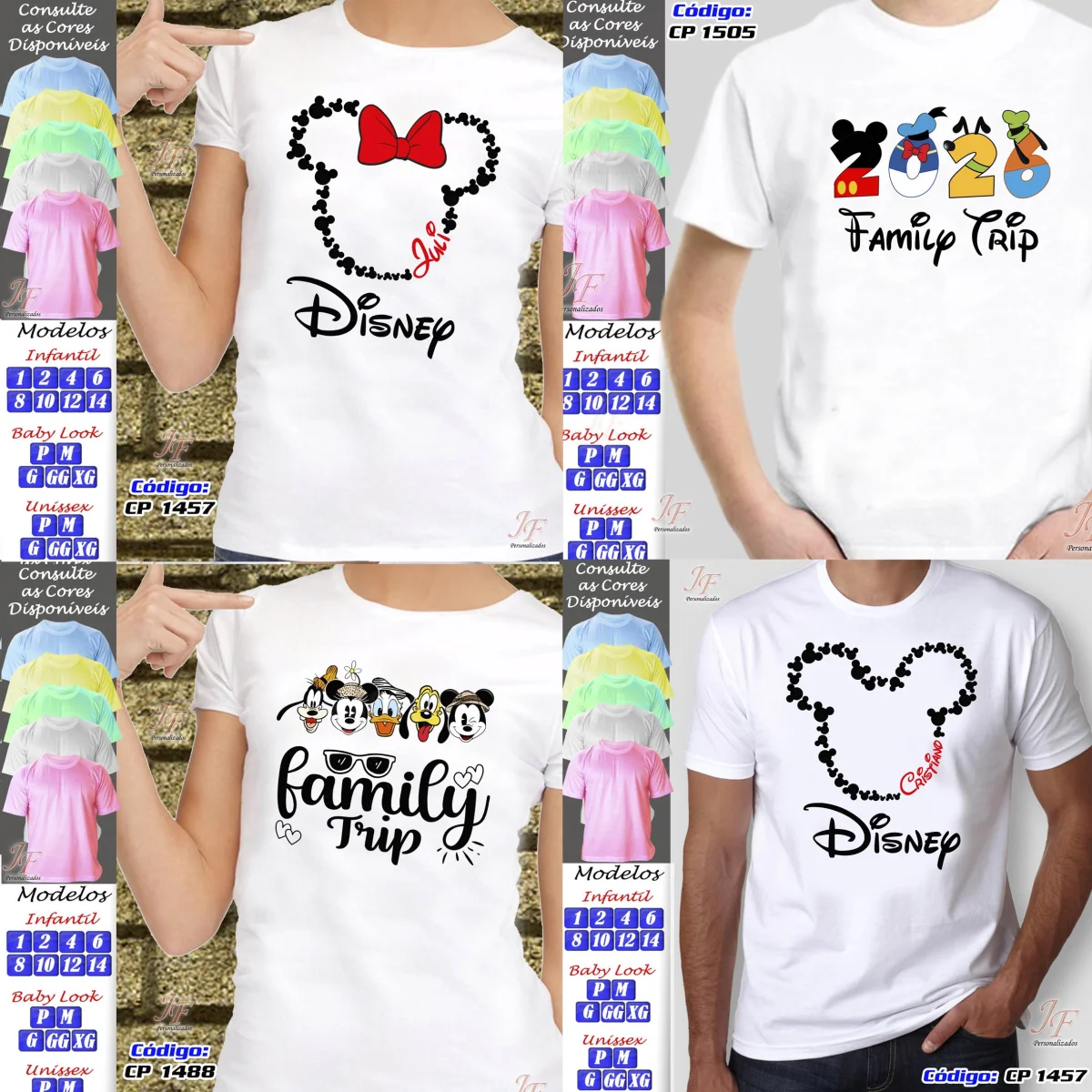 Camisetas Personalizadas Viagem em Família | 08 Unidades | Trip Vacation Disney - Imagem 5