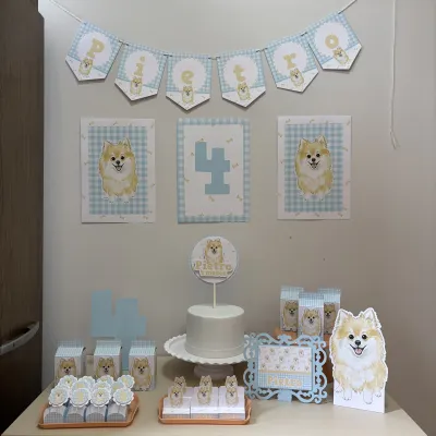 Kit festa personalizado só um bolinho tema cachorrinho lulu - personalizo em todos os temas