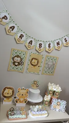 Kit festa personalizado só um bolinho tema safari - personalizo em todos os temas