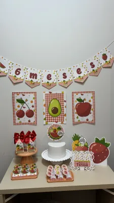 Kit festa personalizado só um bolinho tema frutinhas - personalizo em todos os temas