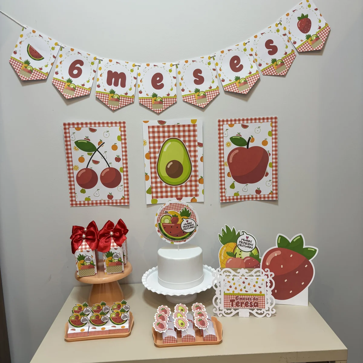 Kit festa personalizado só um bolinho tema frutinhas - personalizo em todos os temas - Imagem 8