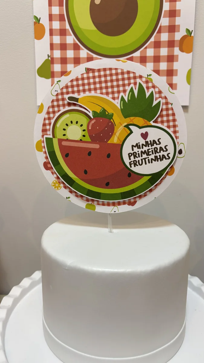 Kit festa personalizado só um bolinho tema frutinhas - personalizo em todos os temas - Imagem 6