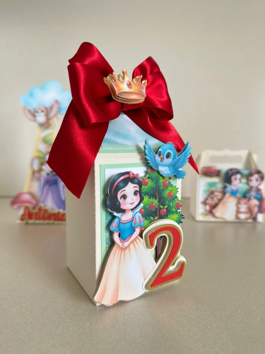 Kit Essencial Branca de Neve Luxo 12 Peças | Caixas Personalizadas para Festa Infantil - Imagem 3
