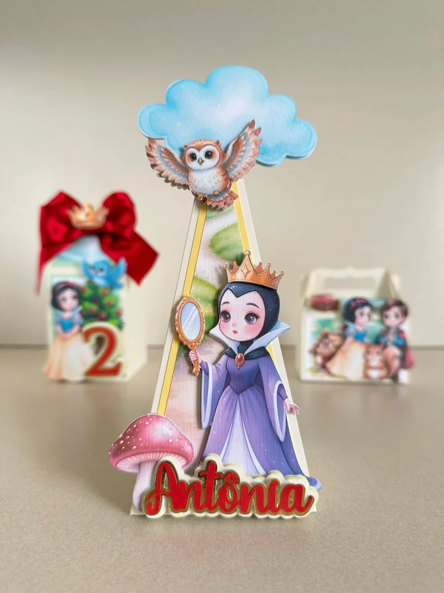 Kit Essencial Branca de Neve Luxo 12 Peças | Caixas Personalizadas para Festa Infantil - Imagem 2