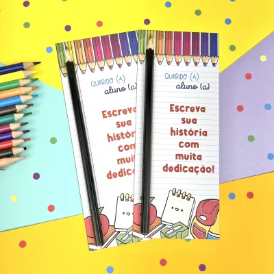 Arquivo  Digital Card Aluno - Lápis -Volta às Aulas