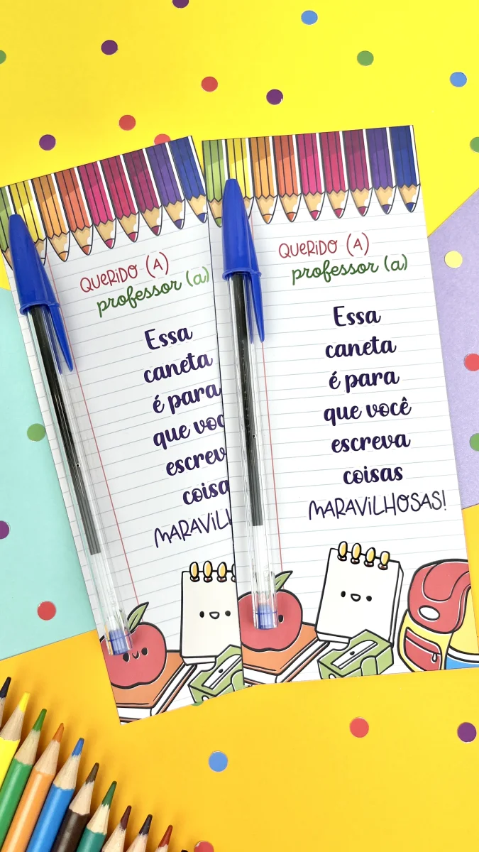 Arquivo Digital Card Professor - Lápis -Volta às Aulas - Imagem 1
