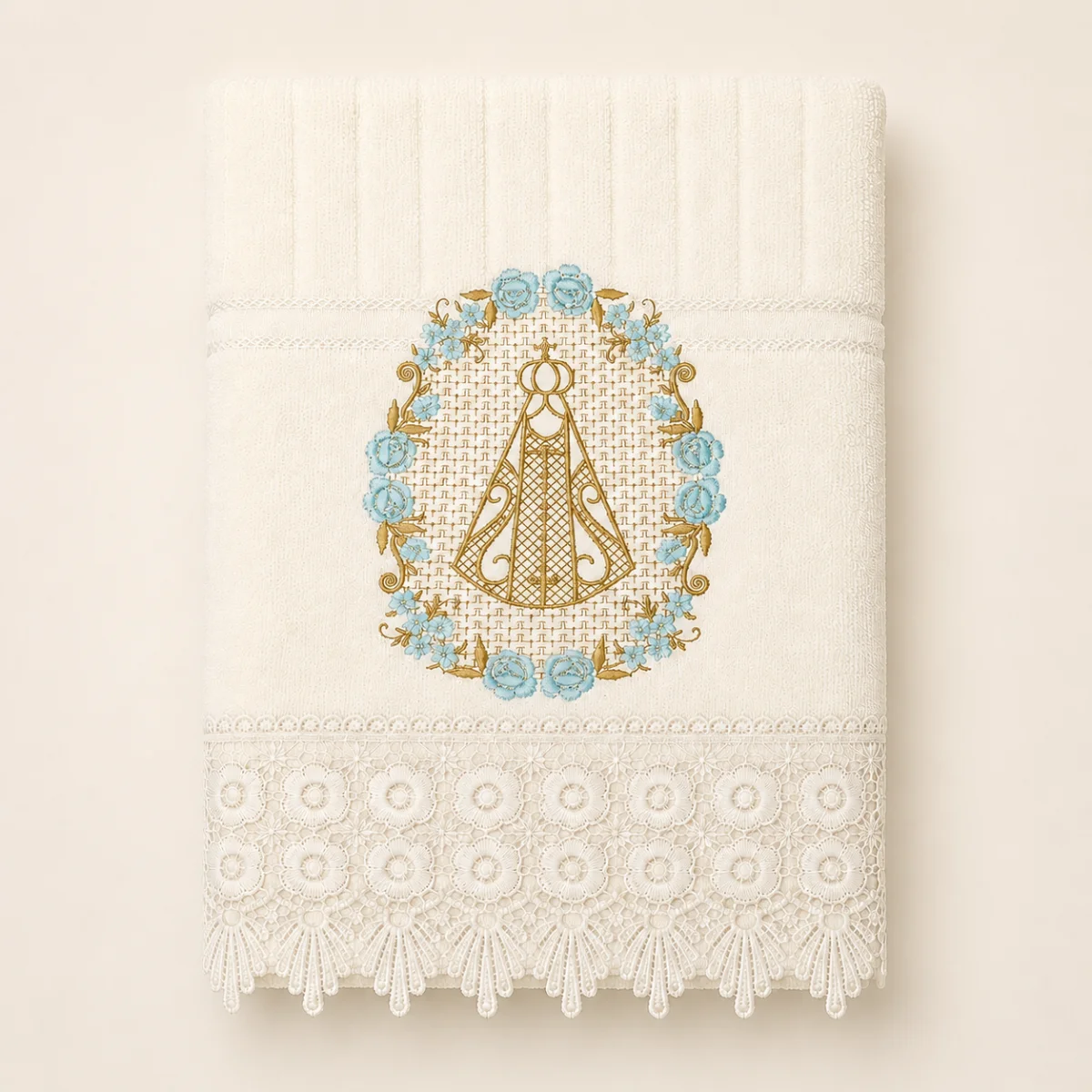 Toalha Rosto Bordada Nossa Senhora Aparecida - Imagem 5