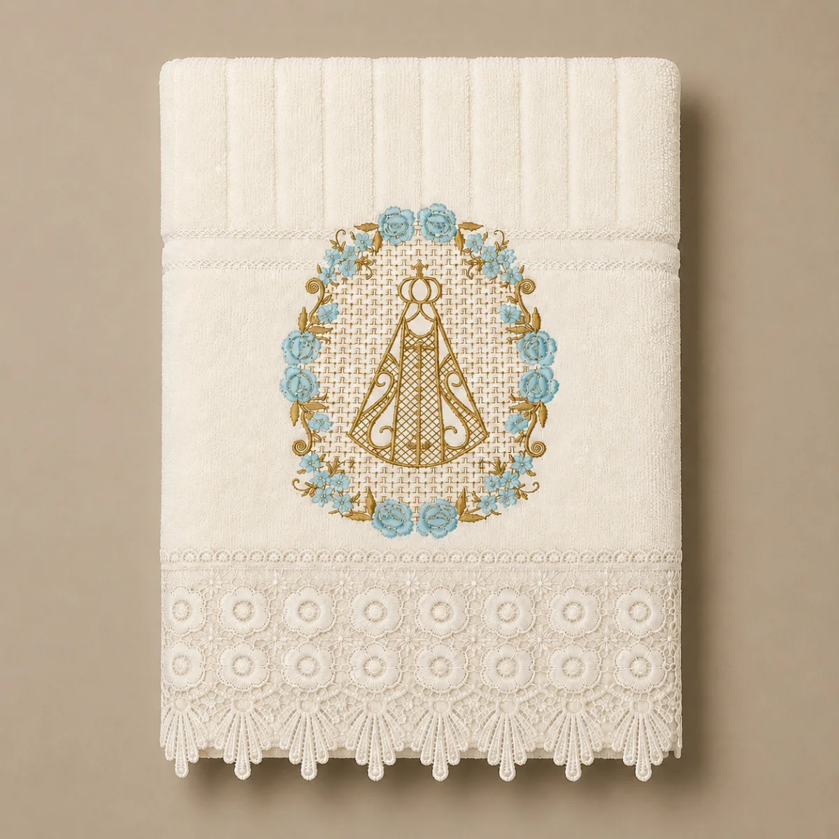 Toalha Rosto Bordada Nossa Senhora Aparecida - Imagem 4
