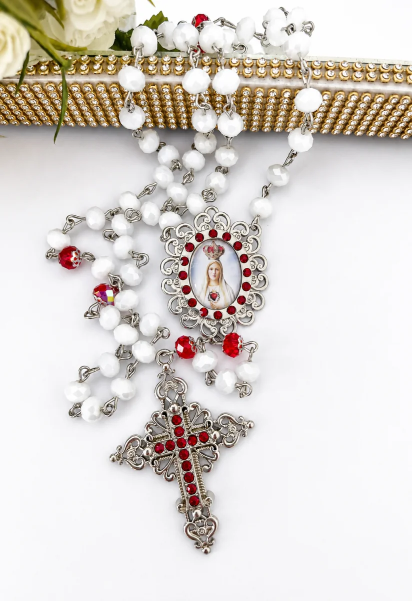 Terço Nossa Senhora de Fátima com Strass - Imagem 2