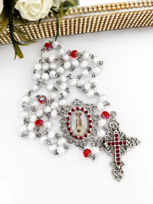 Terço Nossa Senhora de Fátima com Strass