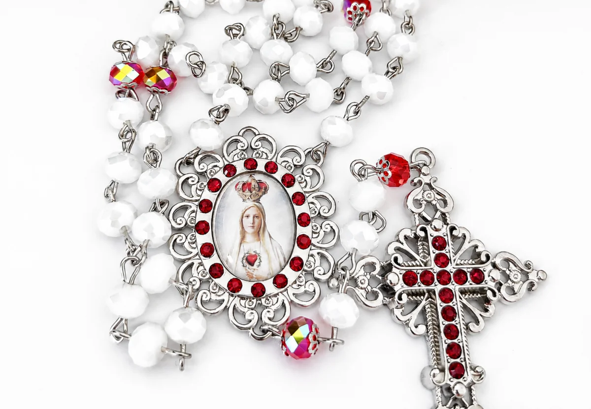 Terço Nossa Senhora de Fátima com Strass - Imagem 4