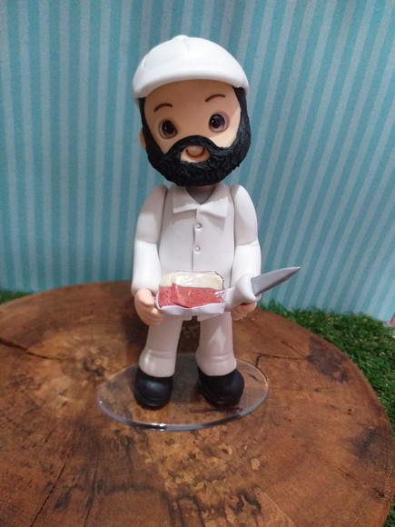 Boneco Açougueiro Personalizado em Biscuit