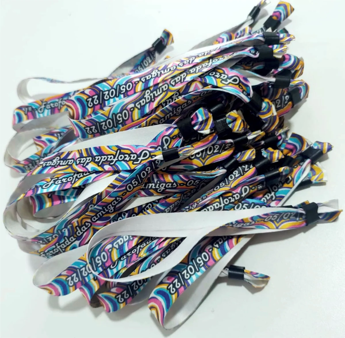 Pulseiras Personalizadas de Tecido 30 unds - Imagem 1