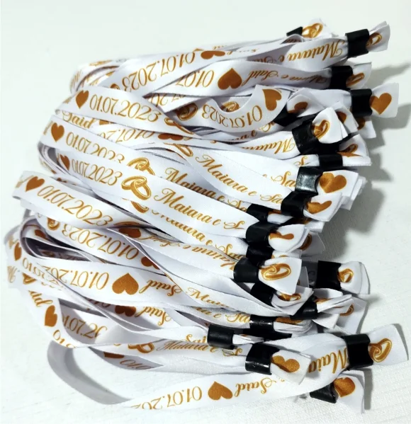 Pulseiras Personalizadas de Tecido 40 unds - Imagem 1