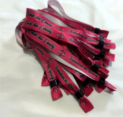 Pulseiras Personalizadas de Tecido 50 unds