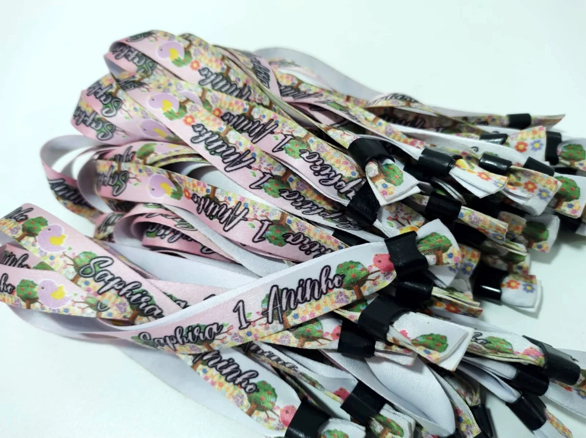 Pulseiras Personalizadas de Tecido 50 unds - Imagem 5